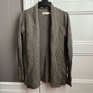 LOFT Light Brown Wool Open Front Long Sleeve Cardigan Sweater XS